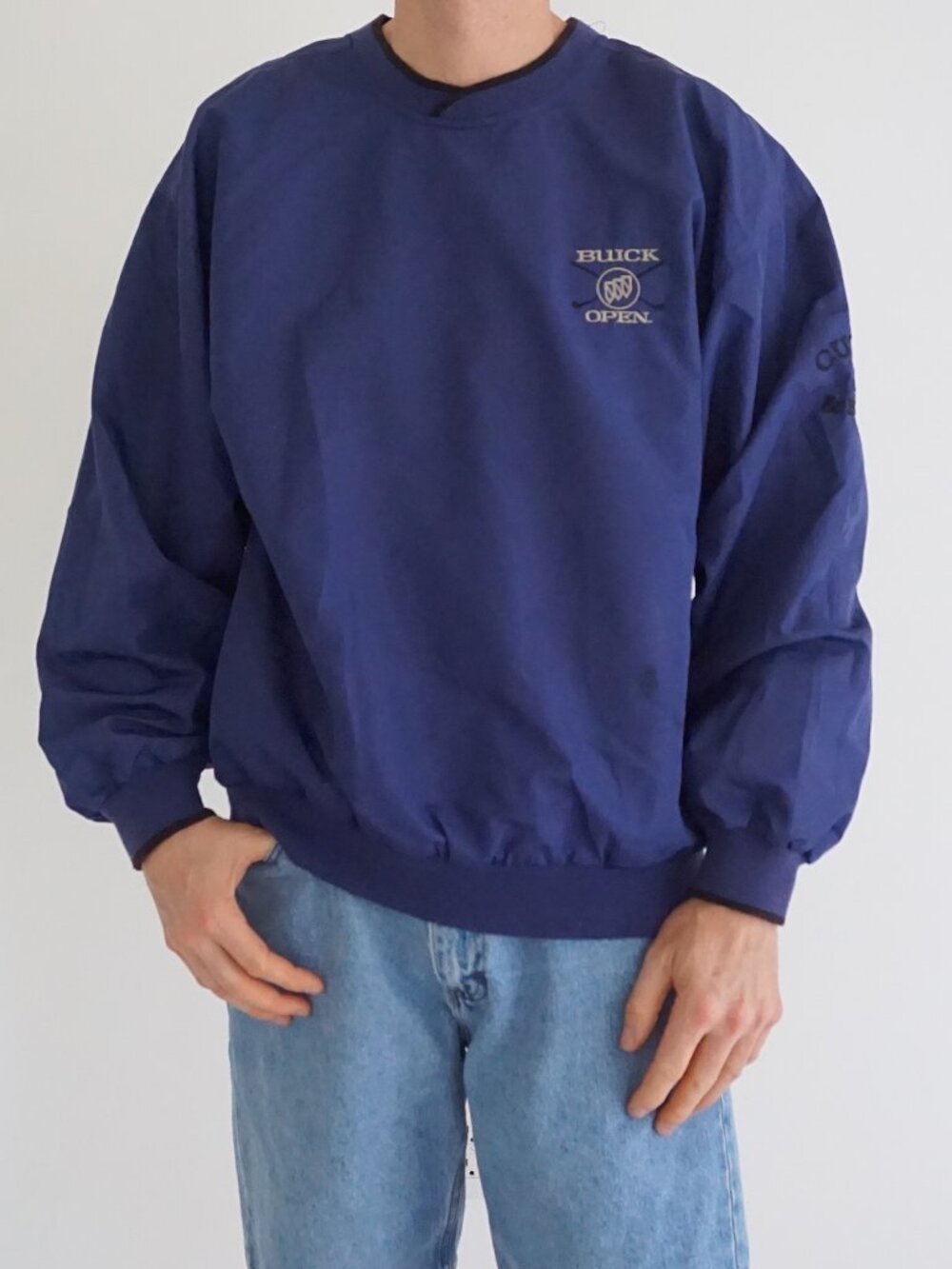 Vintage Cutter Buck Blue Buick Open Golf Pullover Windbreaker Crew Neck Jacket M